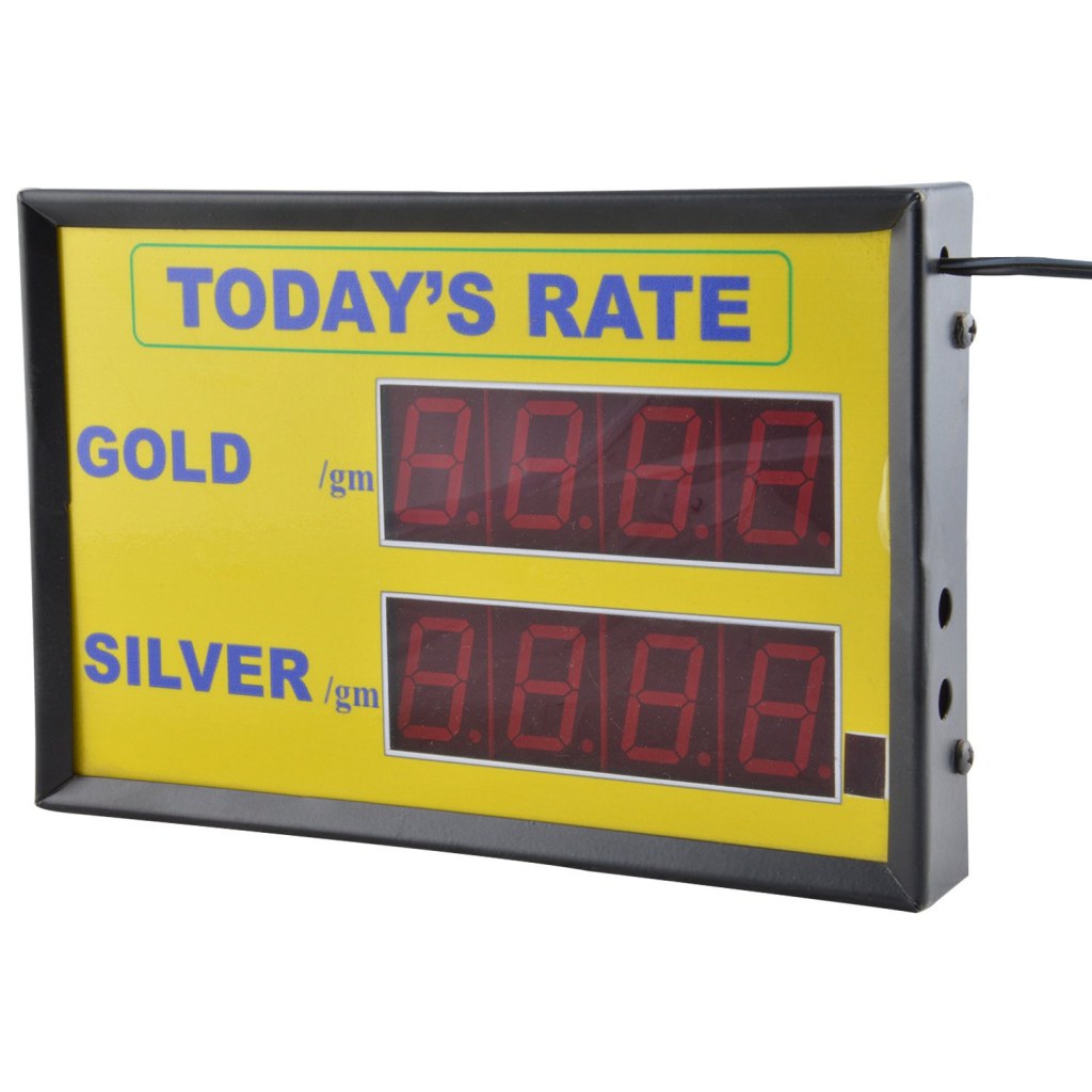 Picture of: AT LED Gold Silver Rate Display Board for Jewellers Shop with