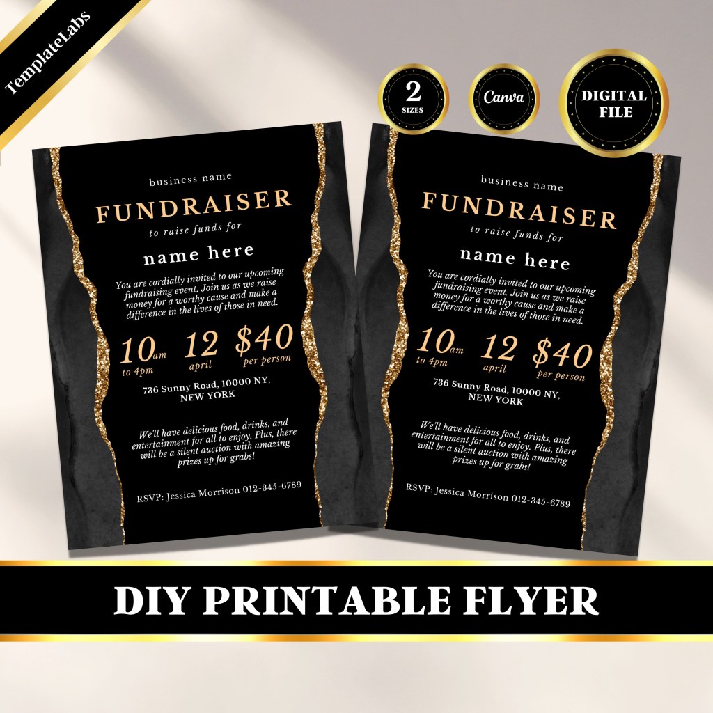 Picture of: Fundraiser Flyer Template Charity Invitation Fundraising – Etsy